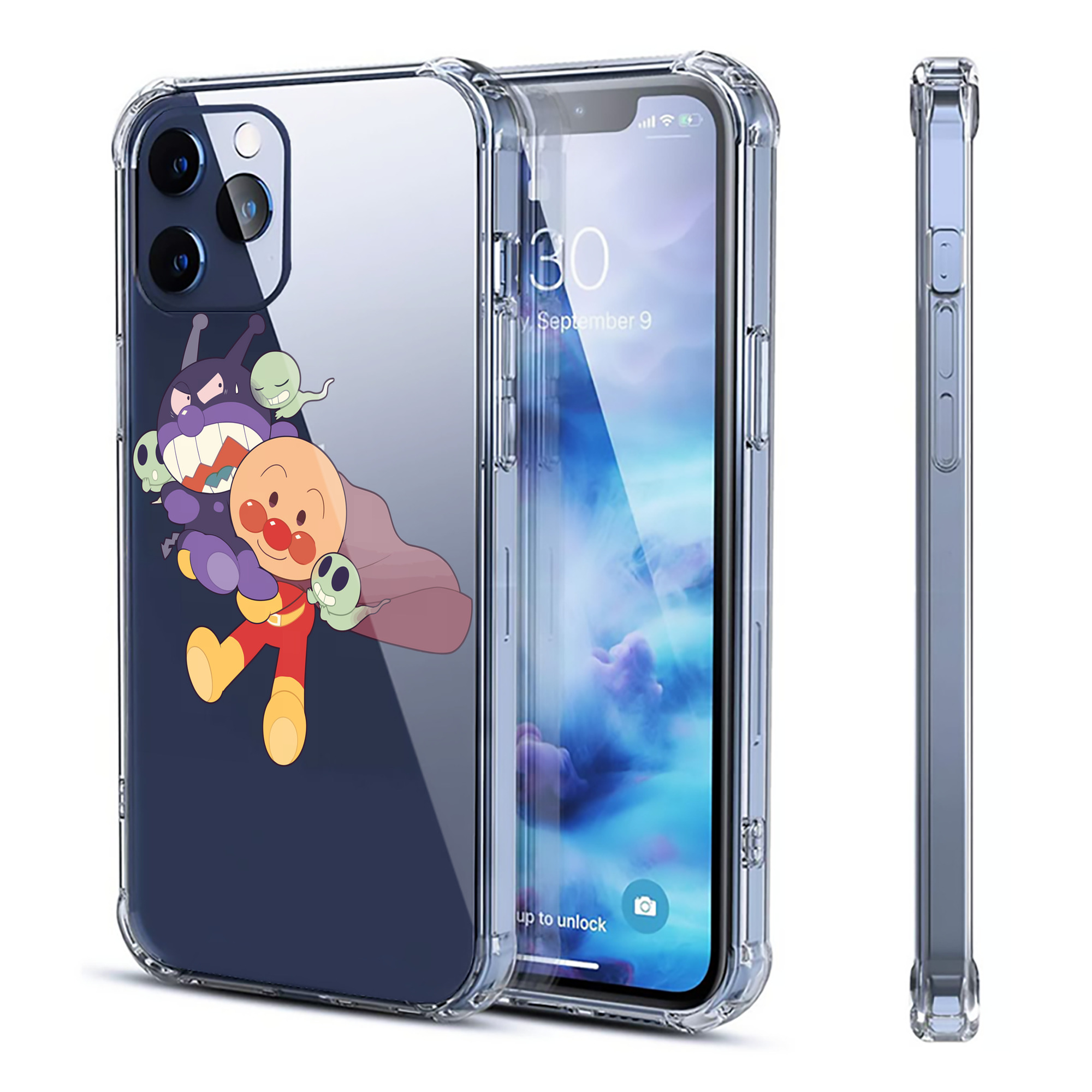 （画像用） アンパンマン Anpanman 【iPhone 12シリーズ対応】透明スマホケース（クリアソフトケース）